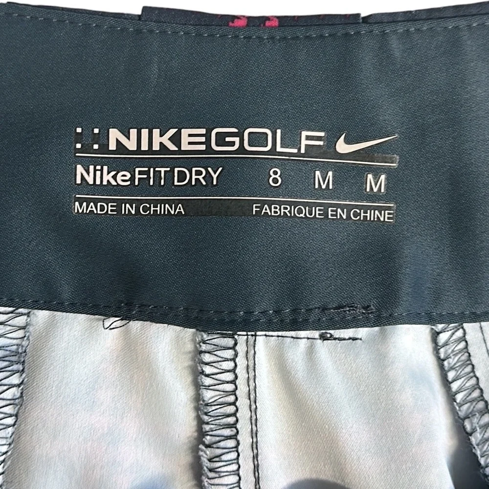 Nike Golf Performance Fit Dry Women's Gray Pink White Plaid Golf Shorts Size 8M